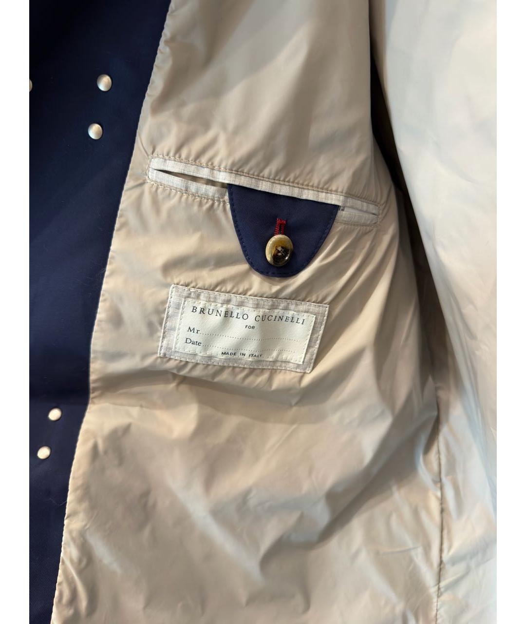 BRUNELLO CUCINELLI Темно-синяя хлопковая куртка, фото 6