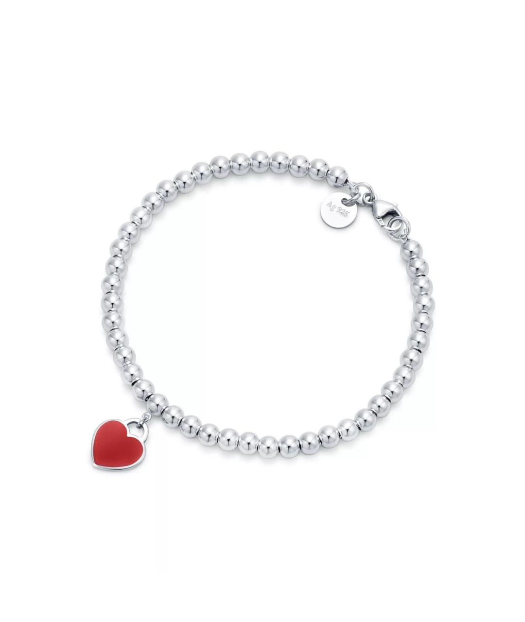 TIFFANY&CO Бордовый серебряный браслет, фото 1