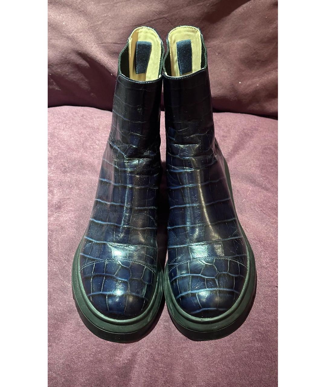 STUART WEITZMAN Темно-синие кожаные полусапоги, фото 2