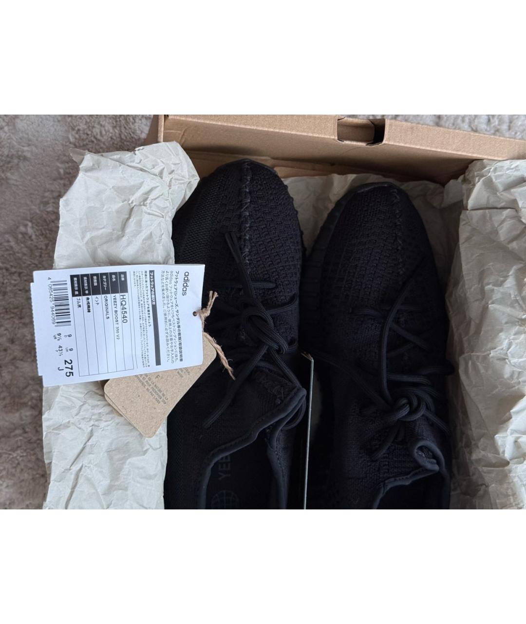 ADIDAS YEEZY Черные текстильные низкие кроссовки / кеды, фото 5