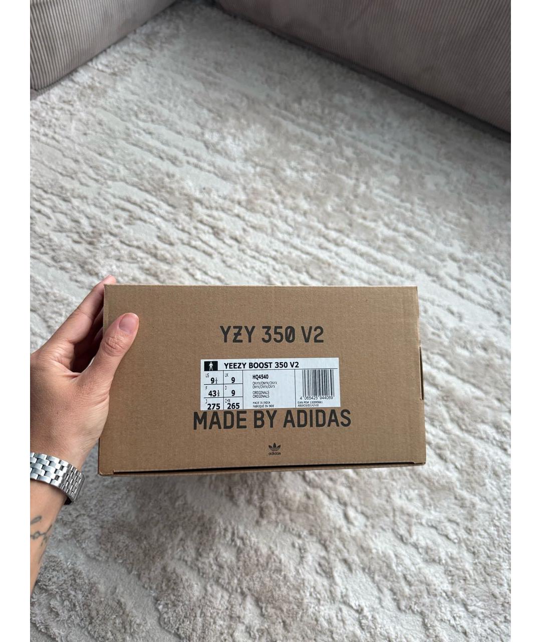 ADIDAS YEEZY Черные текстильные низкие кроссовки / кеды, фото 8