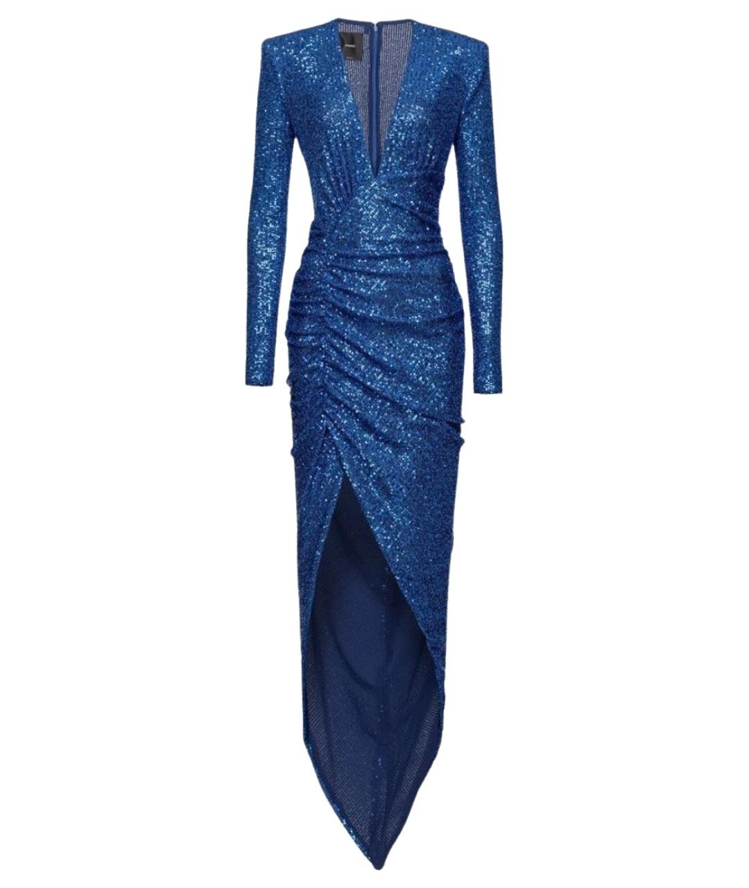 PINKO Синее полиэстеровое вечернее платье, фото 1