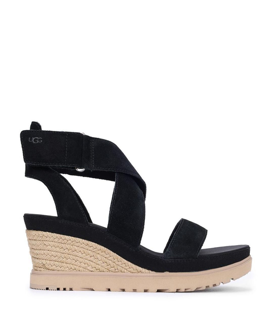 UGG AUSTRALIA Черные замшевые босоножки, фото 1