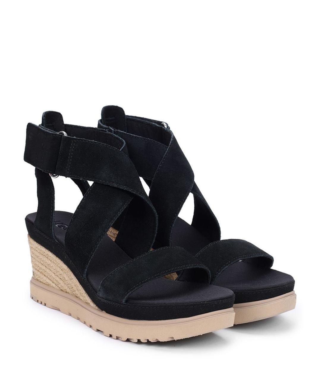 UGG AUSTRALIA Черные замшевые босоножки, фото 2