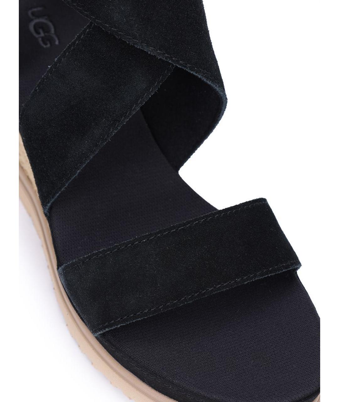 UGG AUSTRALIA Черные замшевые босоножки, фото 3