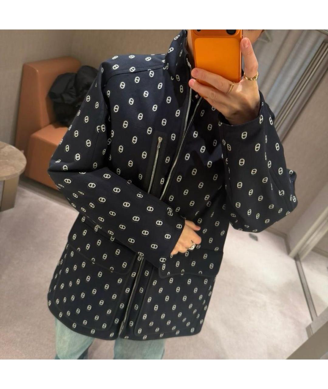 HERMES Темно-синяя парка, фото 4