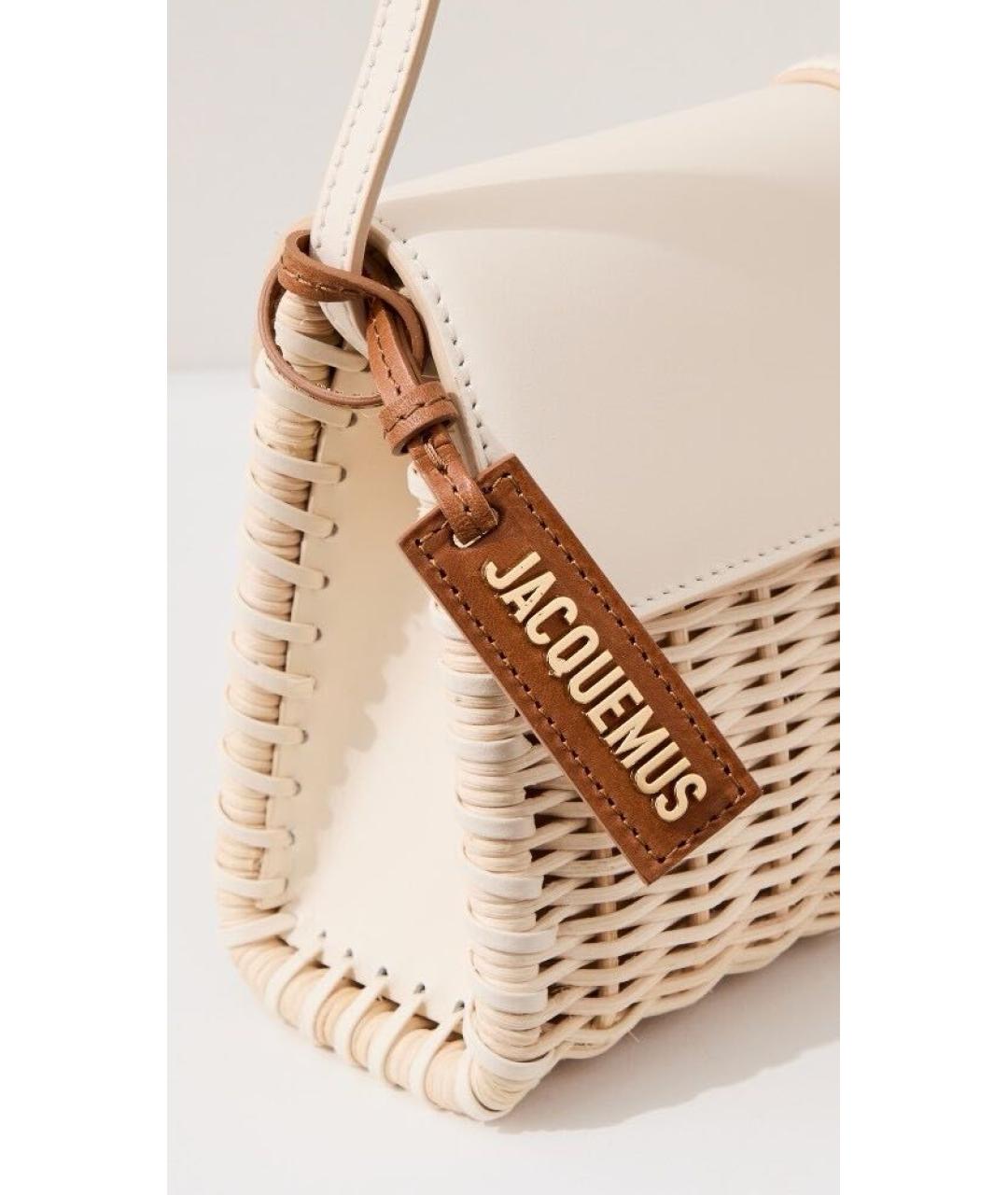 JACQUEMUS Бежевая сумка с короткими ручками, фото 5