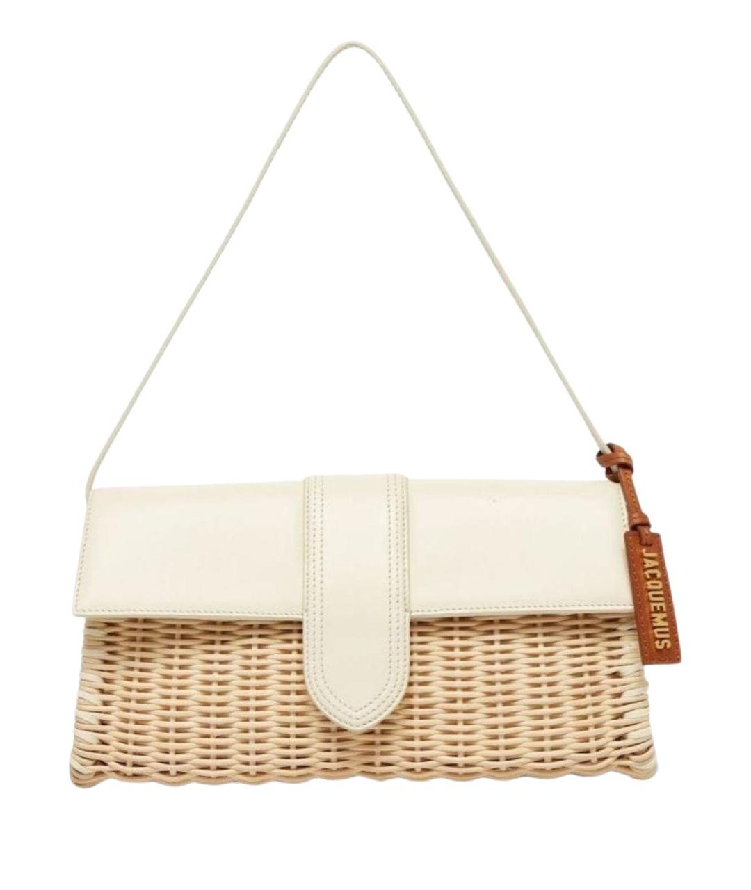 JACQUEMUS Бежевая сумка с короткими ручками, фото 1