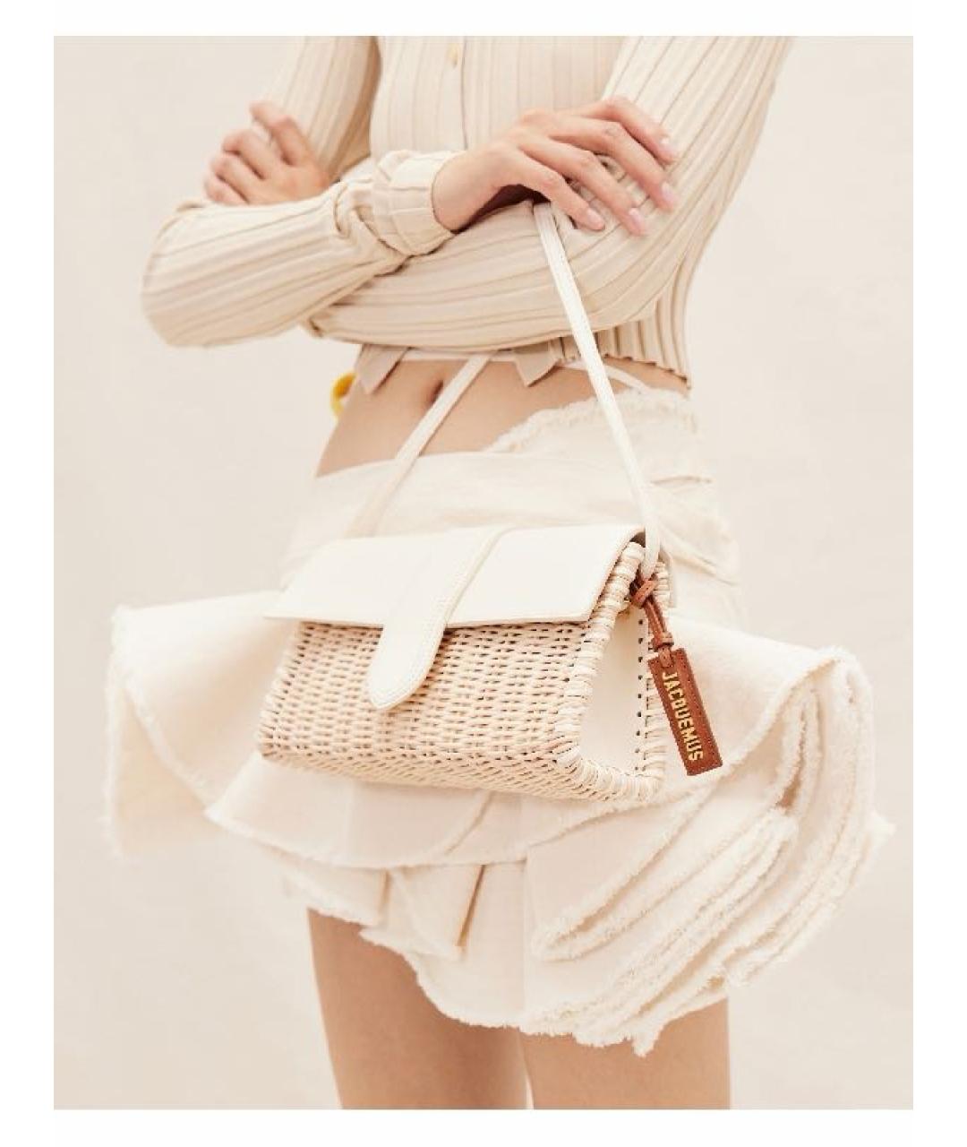 JACQUEMUS Бежевая сумка с короткими ручками, фото 8