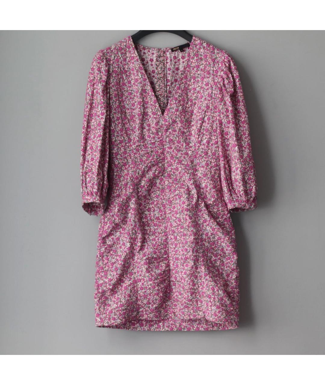 MAJE Розовое хлопковое повседневное платье, фото 2