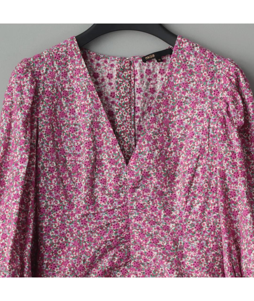 MAJE Розовое хлопковое повседневное платье, фото 5