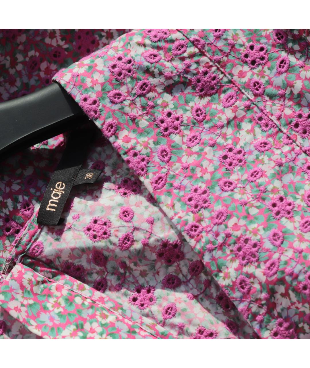 MAJE Розовое хлопковое повседневное платье, фото 4