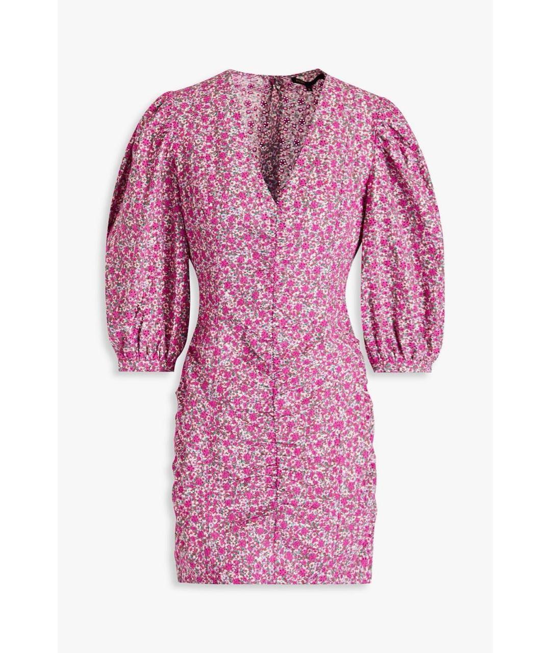 MAJE Розовое хлопковое повседневное платье, фото 8