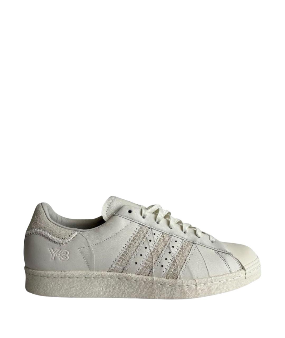 Y-3 Бежевые кожаные низкие кроссовки / кеды, фото 1