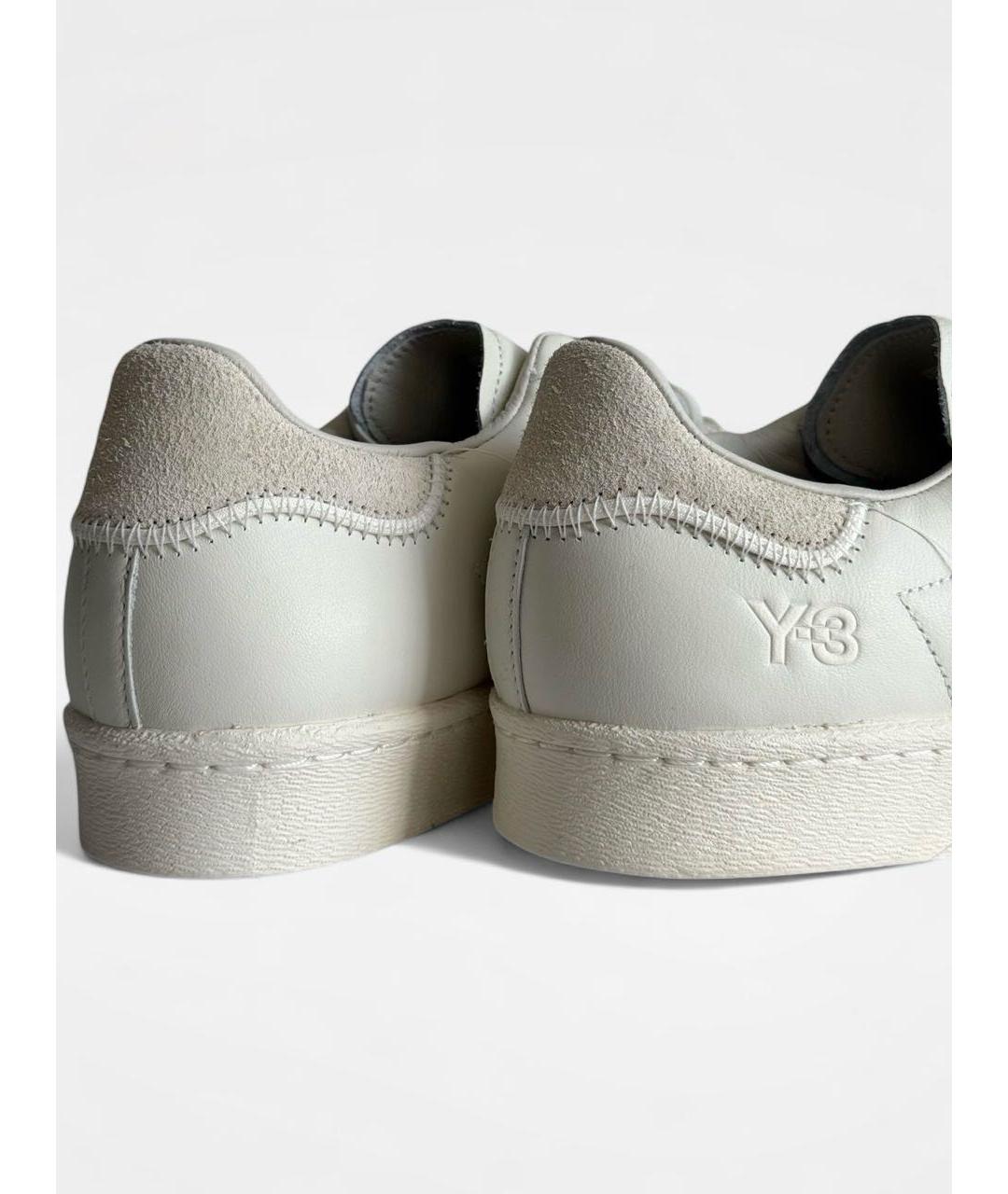 Y-3 Бежевые кожаные низкие кроссовки / кеды, фото 4