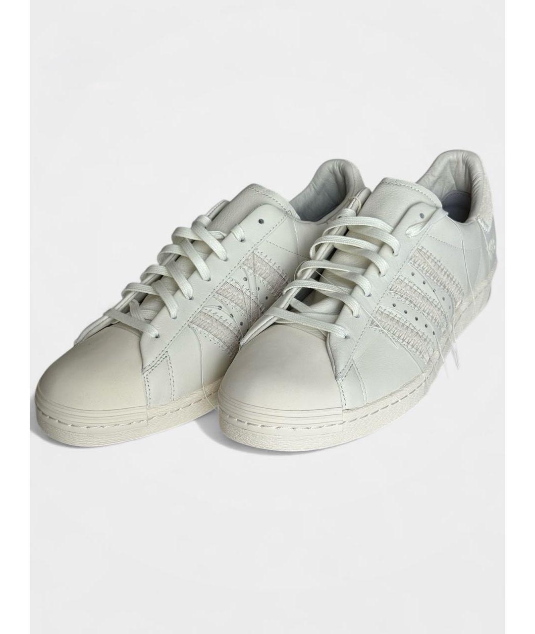 Y-3 Бежевые кожаные низкие кроссовки / кеды, фото 2