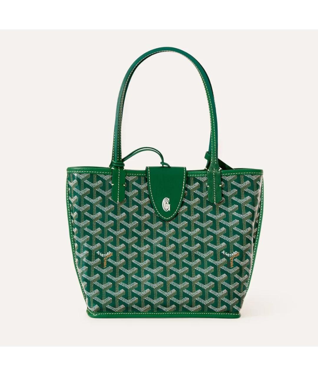 GOYARD Зеленая кожаная сумка тоут, фото 4