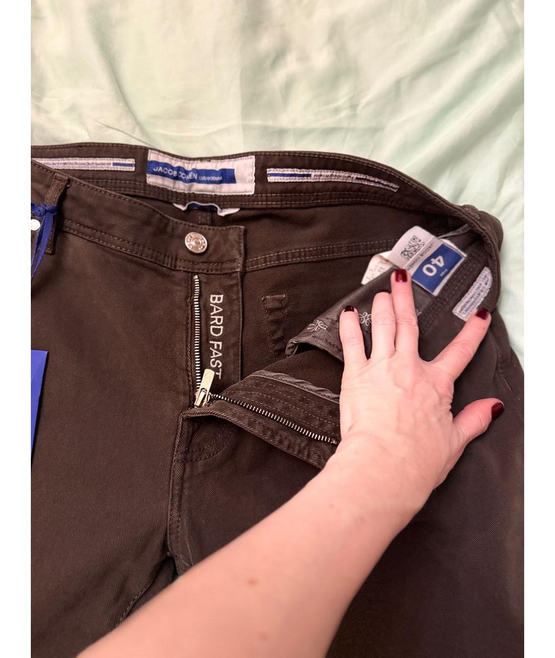 JACOB COHEN Антрацитовые хлопко-эластановые джинсы скинни, фото 3