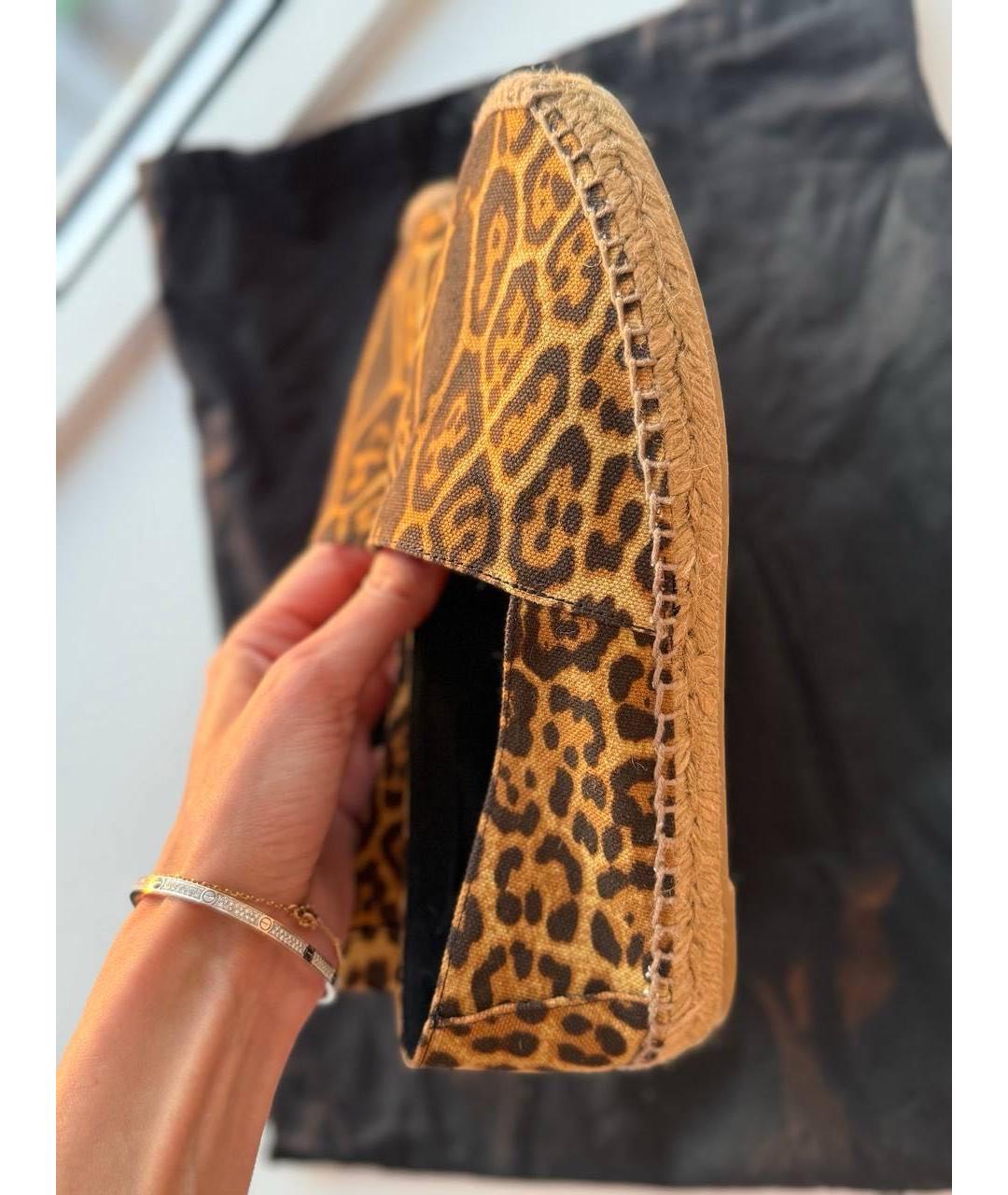 SAINT LAURENT Коричневые текстильные эспадрильи, фото 7