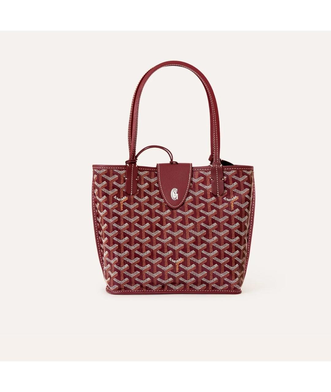 GOYARD Бордовая кожаная сумка тоут, фото 7
