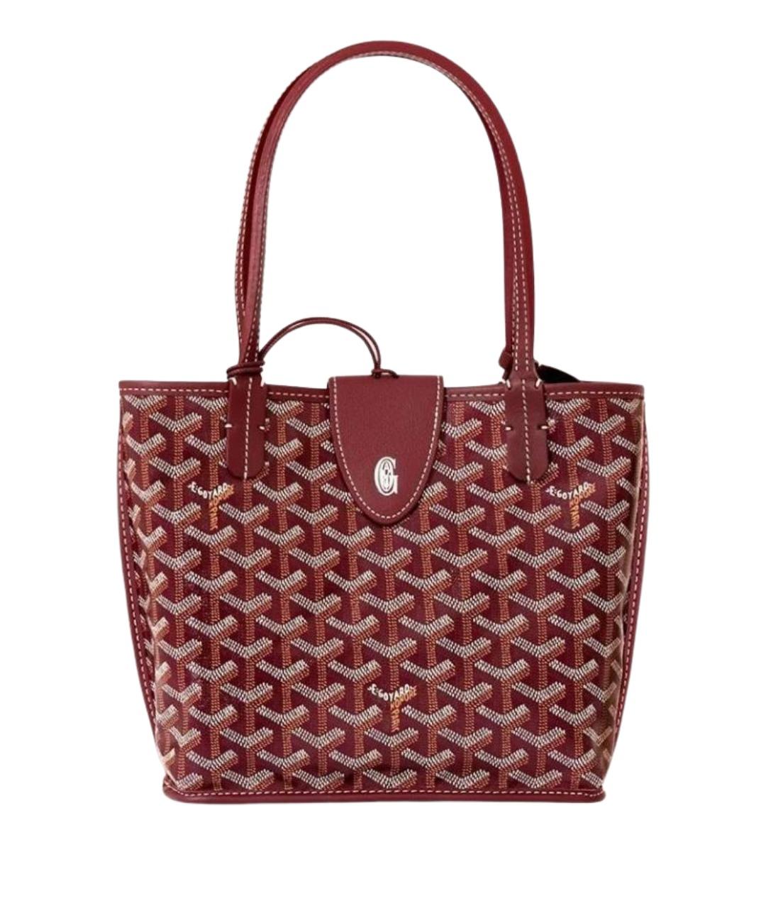 GOYARD Бордовая кожаная сумка тоут, фото 1