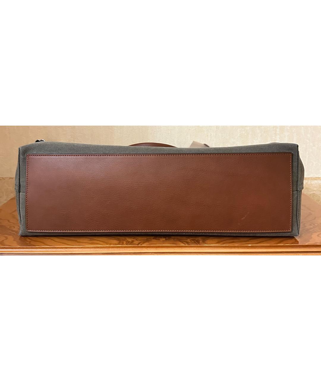 VALENTINO Хаки тканевая сумка тоут, фото 7