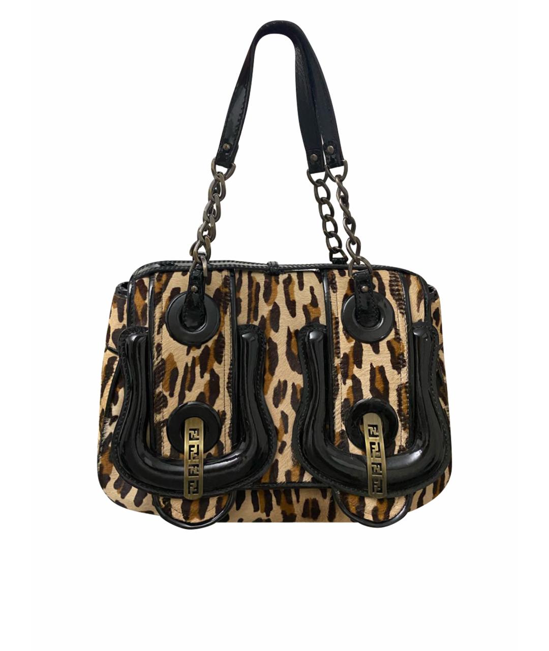 FENDI Черная меховая сумка с короткими ручками, фото 1