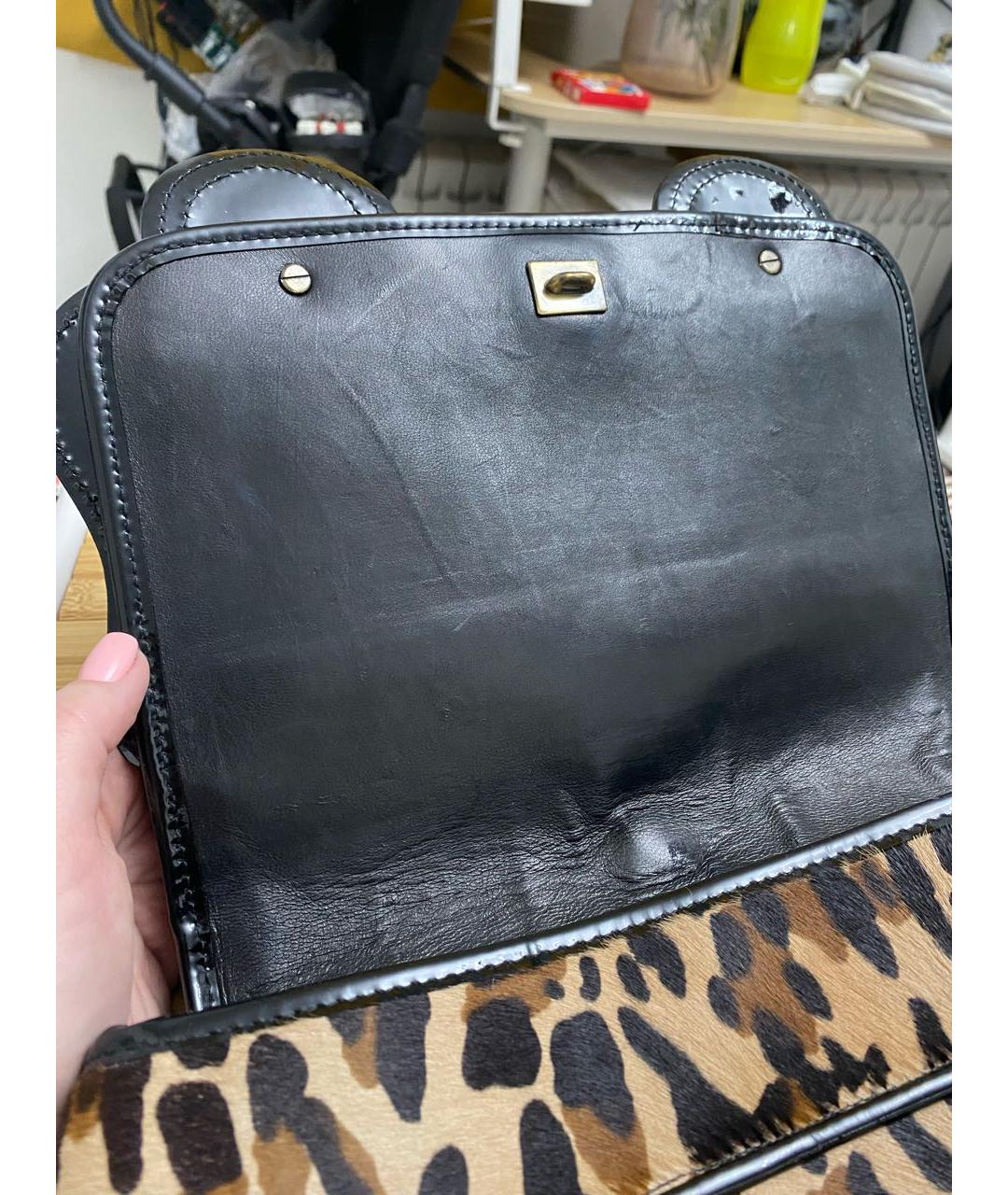 FENDI Черная меховая сумка с короткими ручками, фото 7