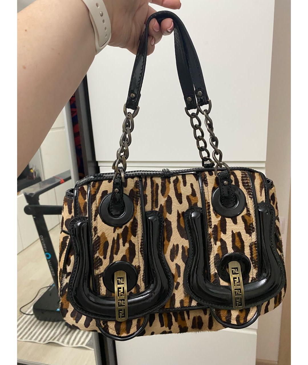 FENDI Черная меховая сумка с короткими ручками, фото 9