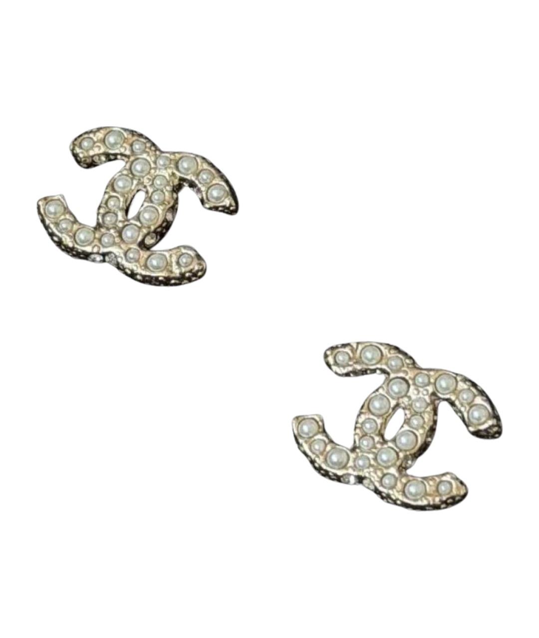 CHANEL Бежевые серьги, фото 1