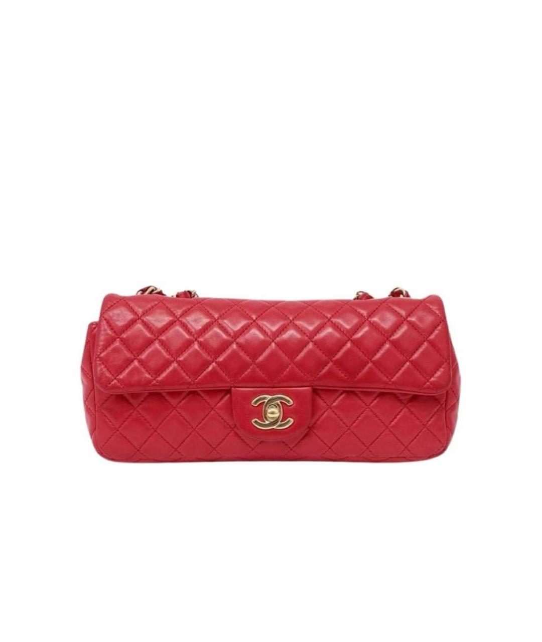 CHANEL Красная кожаная сумка через плечо, фото 8