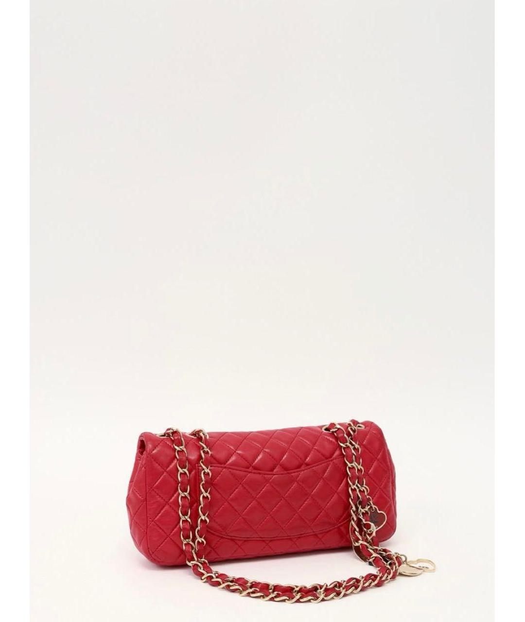 CHANEL Красная кожаная сумка через плечо, фото 3