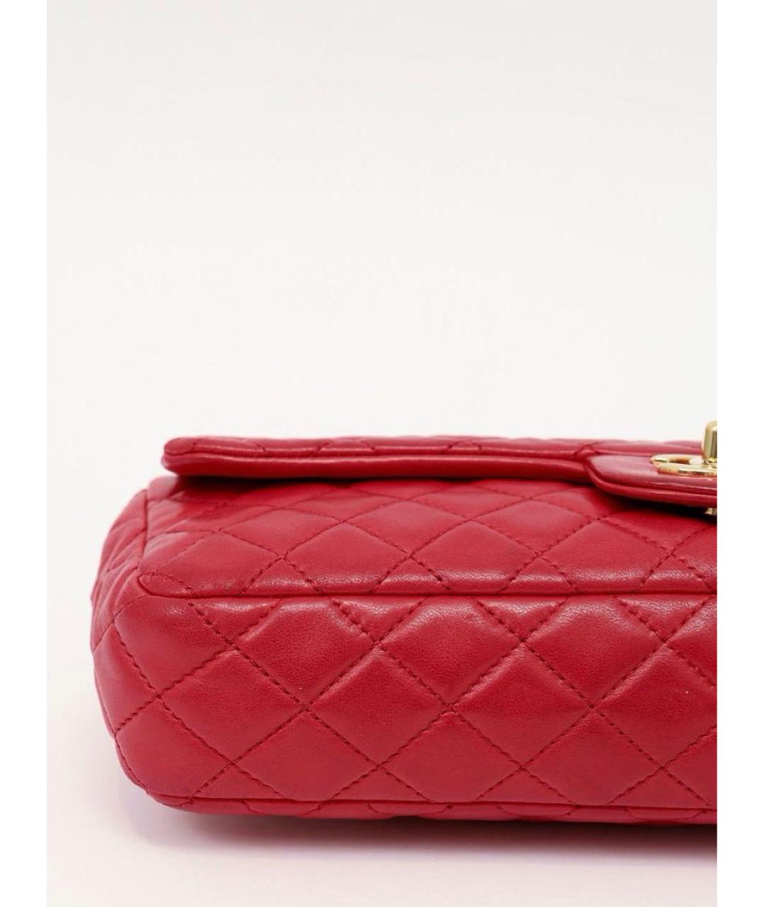 CHANEL Красная кожаная сумка через плечо, фото 5