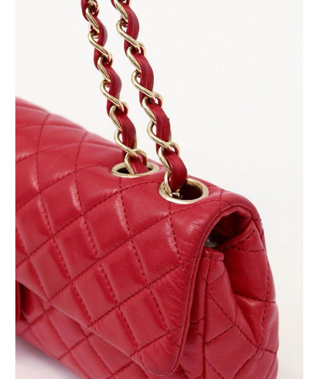 CHANEL Красная кожаная сумка через плечо, фото 6