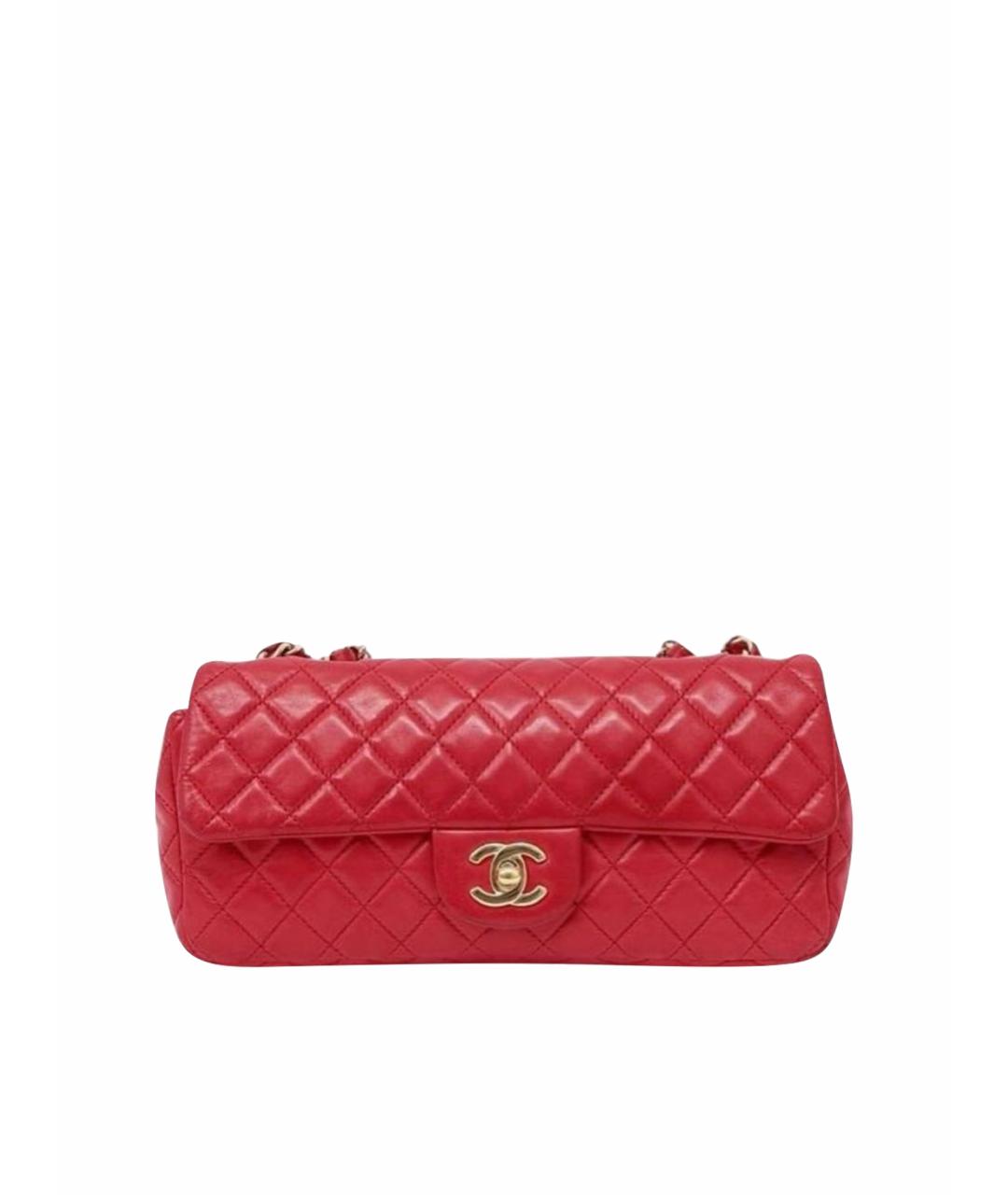 CHANEL Красная кожаная сумка через плечо, фото 1