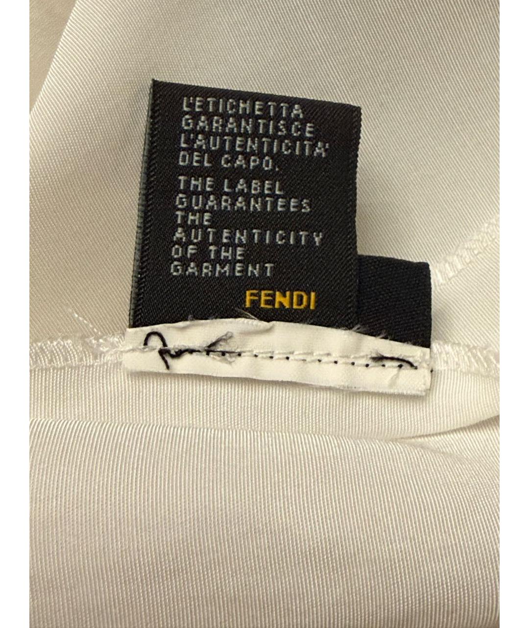 FENDI Белое вискозное коктейльное платье, фото 5