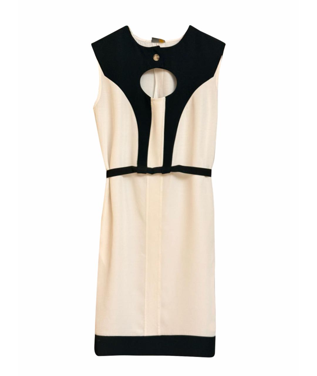 FENDI Белое вискозное коктейльное платье, фото 1