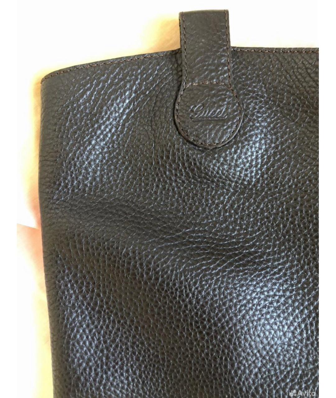 GUCCI Коричневые кожаные сапоги, фото 4