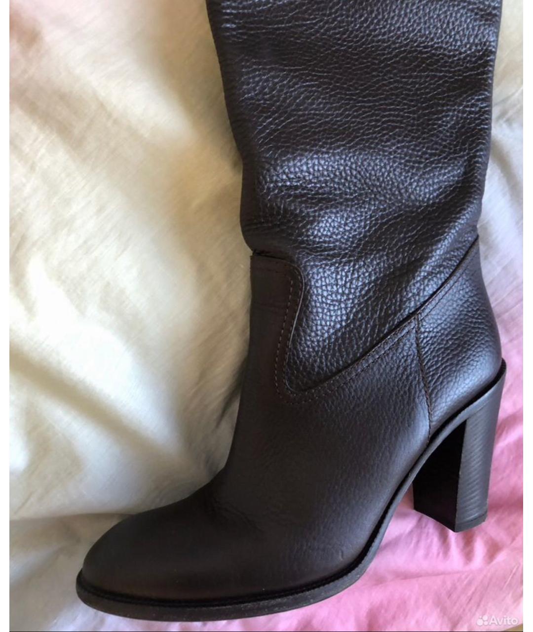 GUCCI Коричневые кожаные сапоги, фото 3