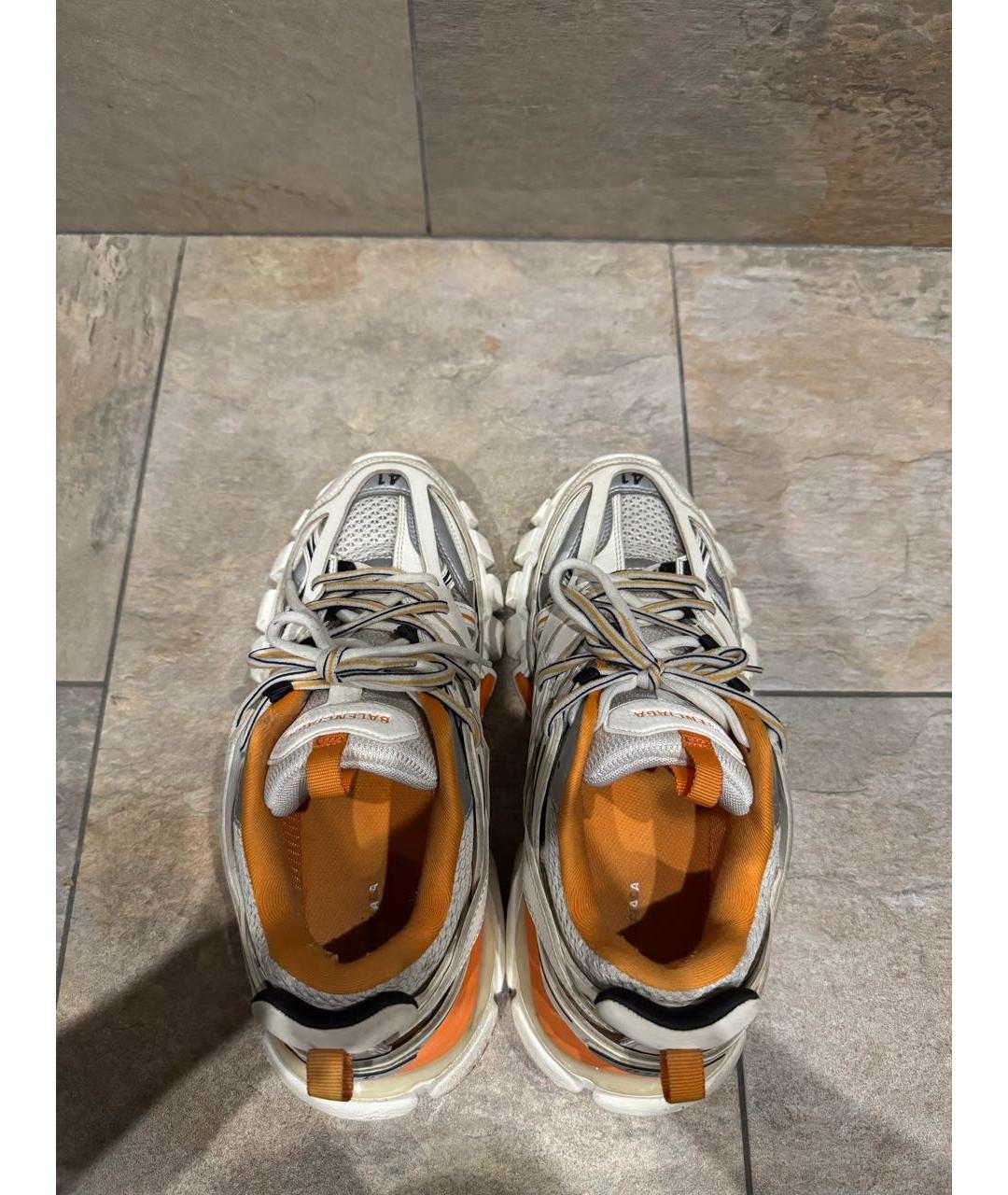 BALENCIAGA Белые низкие кроссовки / кеды из искусственной кожи, фото 3