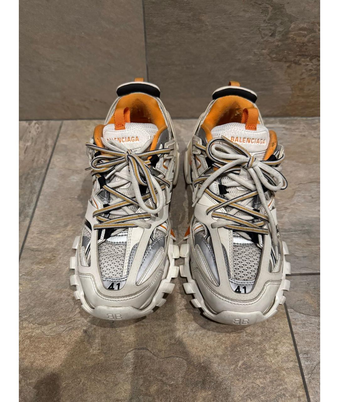 BALENCIAGA Белые низкие кроссовки / кеды из искусственной кожи, фото 2