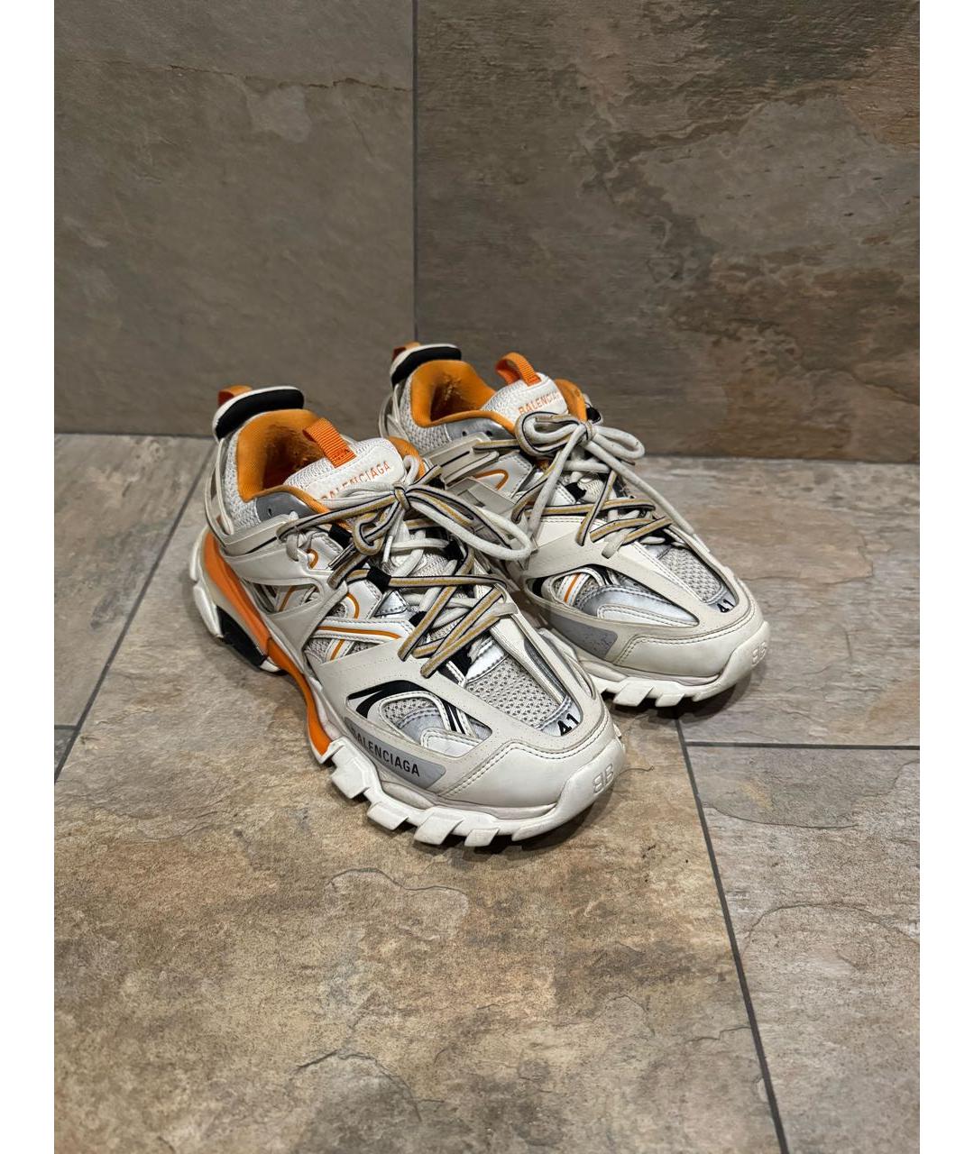 BALENCIAGA Белые низкие кроссовки / кеды из искусственной кожи, фото 6