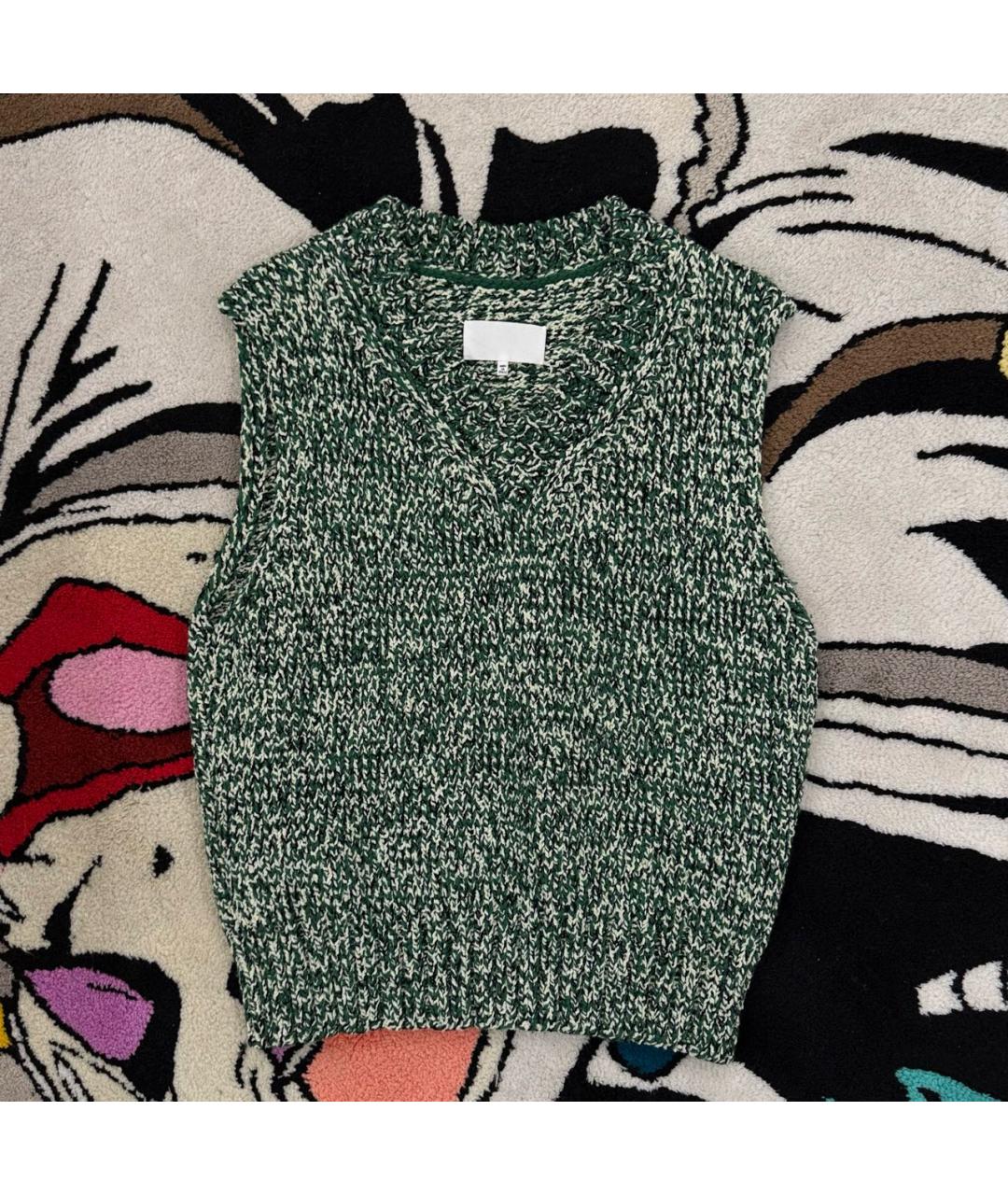 MAISON MARGIELA Зеленый шерстяной жилет, фото 2