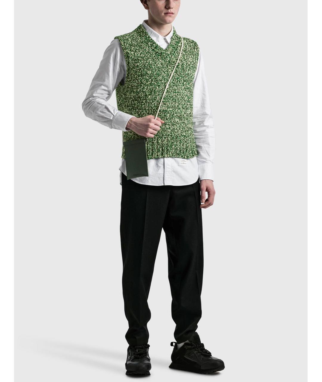MAISON MARGIELA Зеленый шерстяной жилет, фото 3