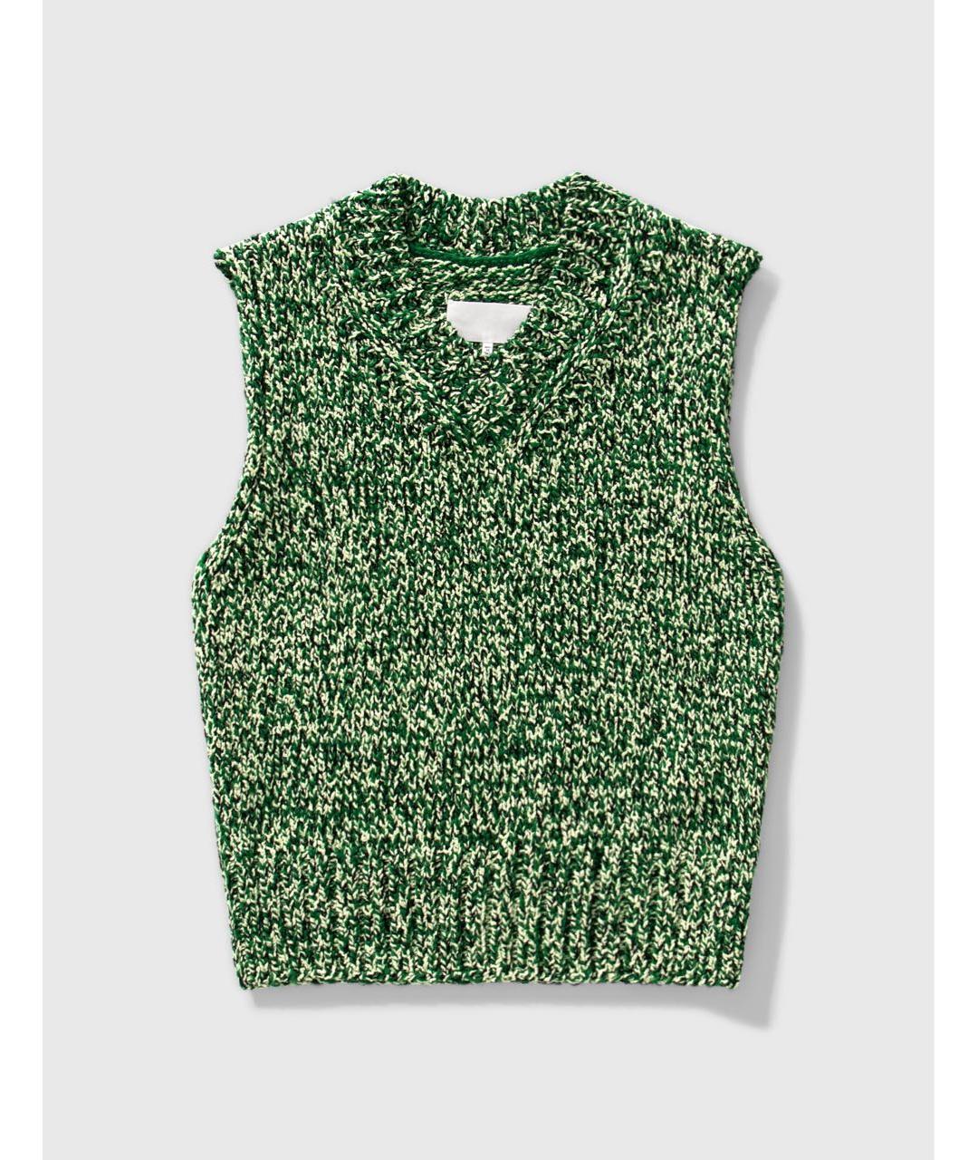 MAISON MARGIELA Зеленый шерстяной жилет, фото 8