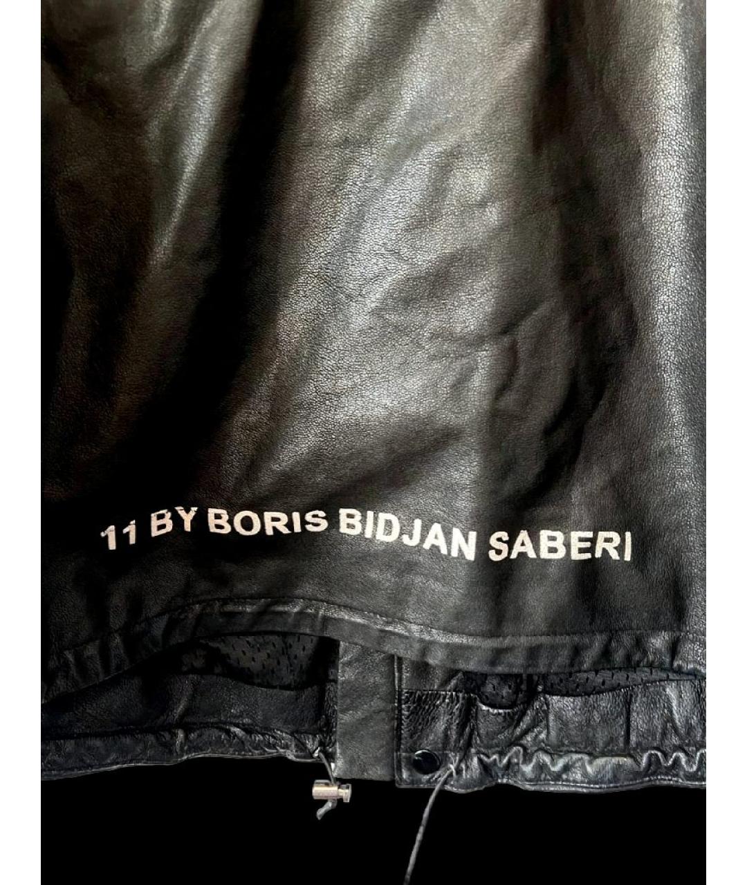 11 BY BORIS BIDJAN SABERI Черная кожаная куртка, фото 4