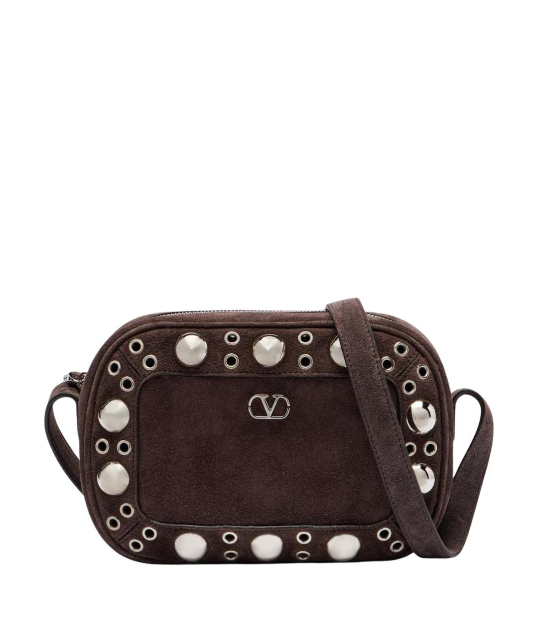 VALENTINO Коричневая замшевая сумка через плечо, фото 1