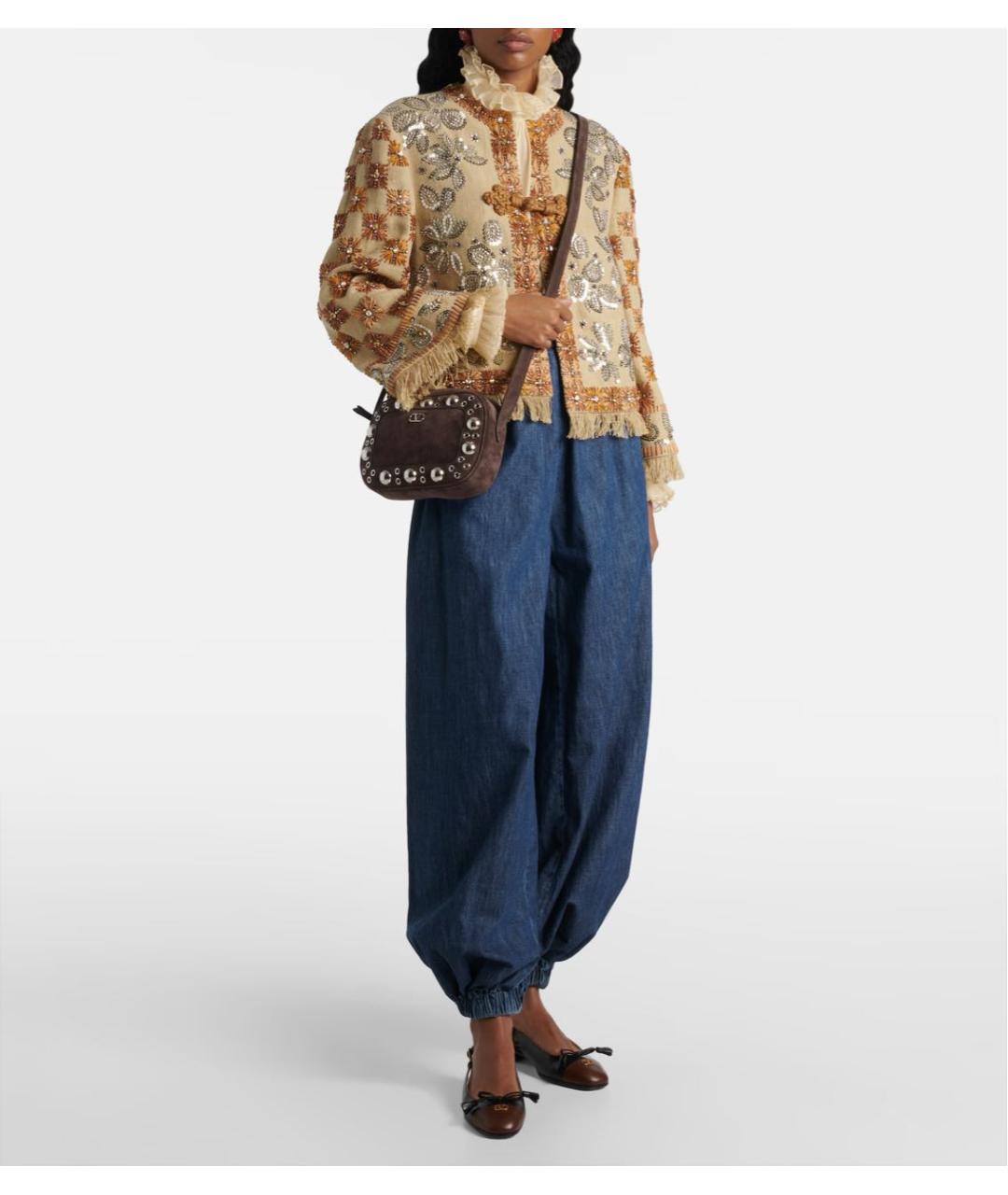 VALENTINO Коричневая замшевая сумка через плечо, фото 5