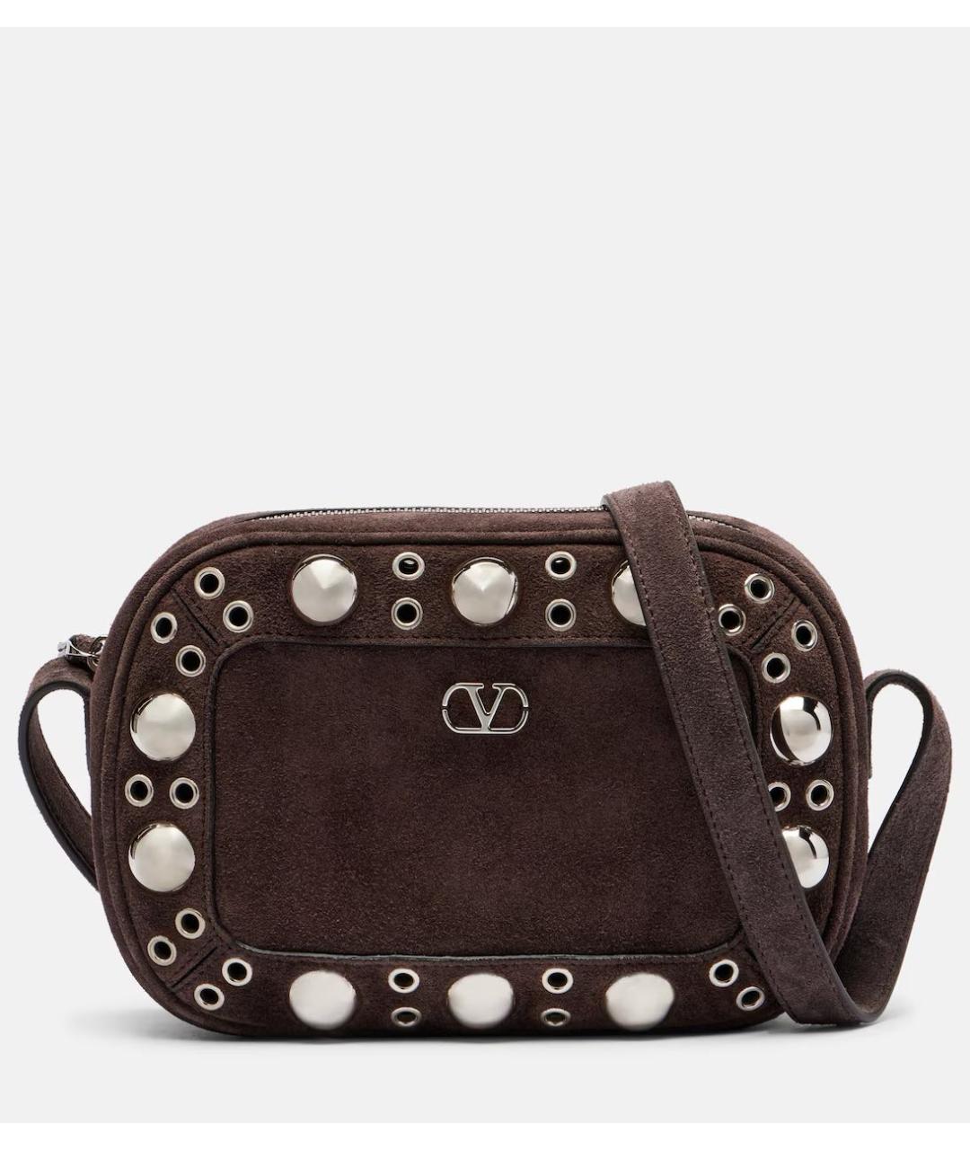 VALENTINO Коричневая замшевая сумка через плечо, фото 9