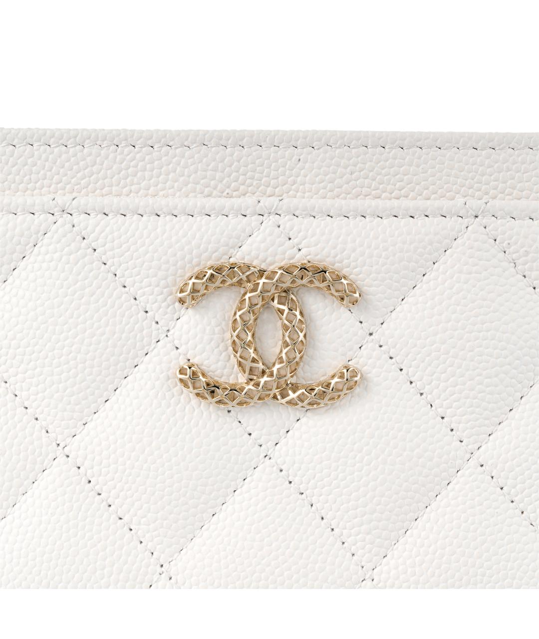 CHANEL Белый кожаный кардхолдер, фото 5